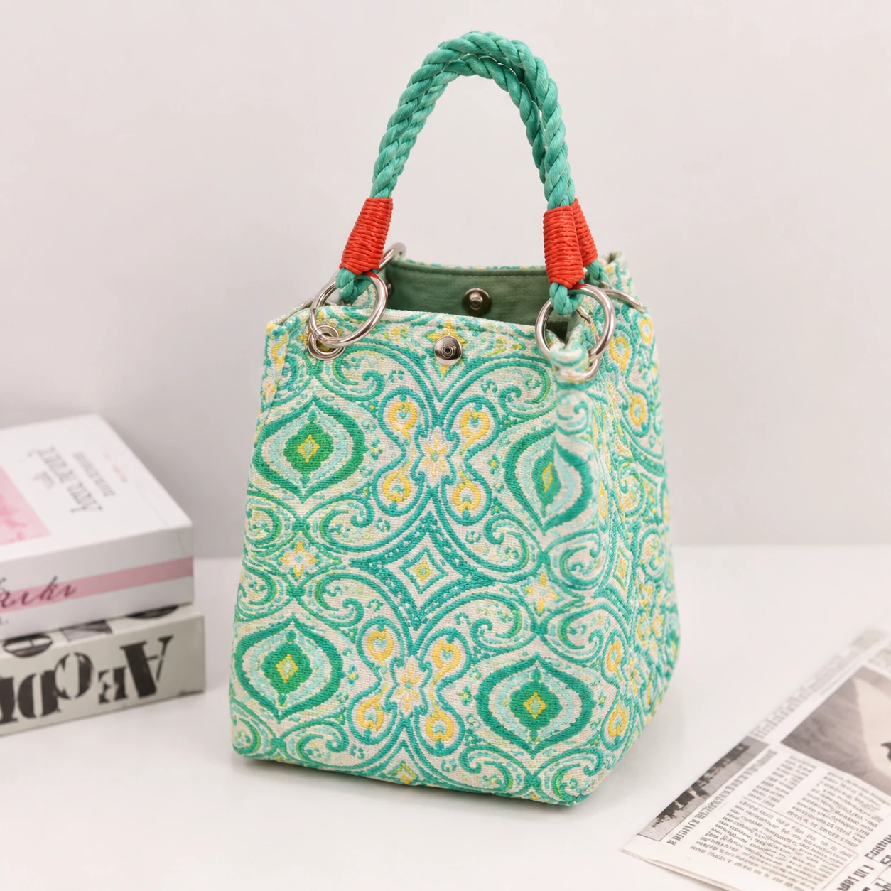 Mint Paisley — AI-enhanced product image