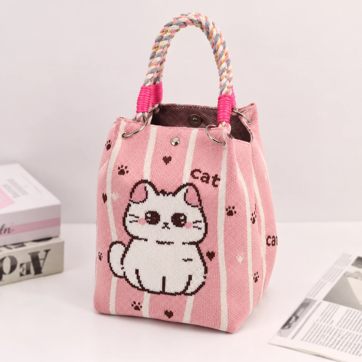 Pink Cat Sketch — AI-enhanced product image
