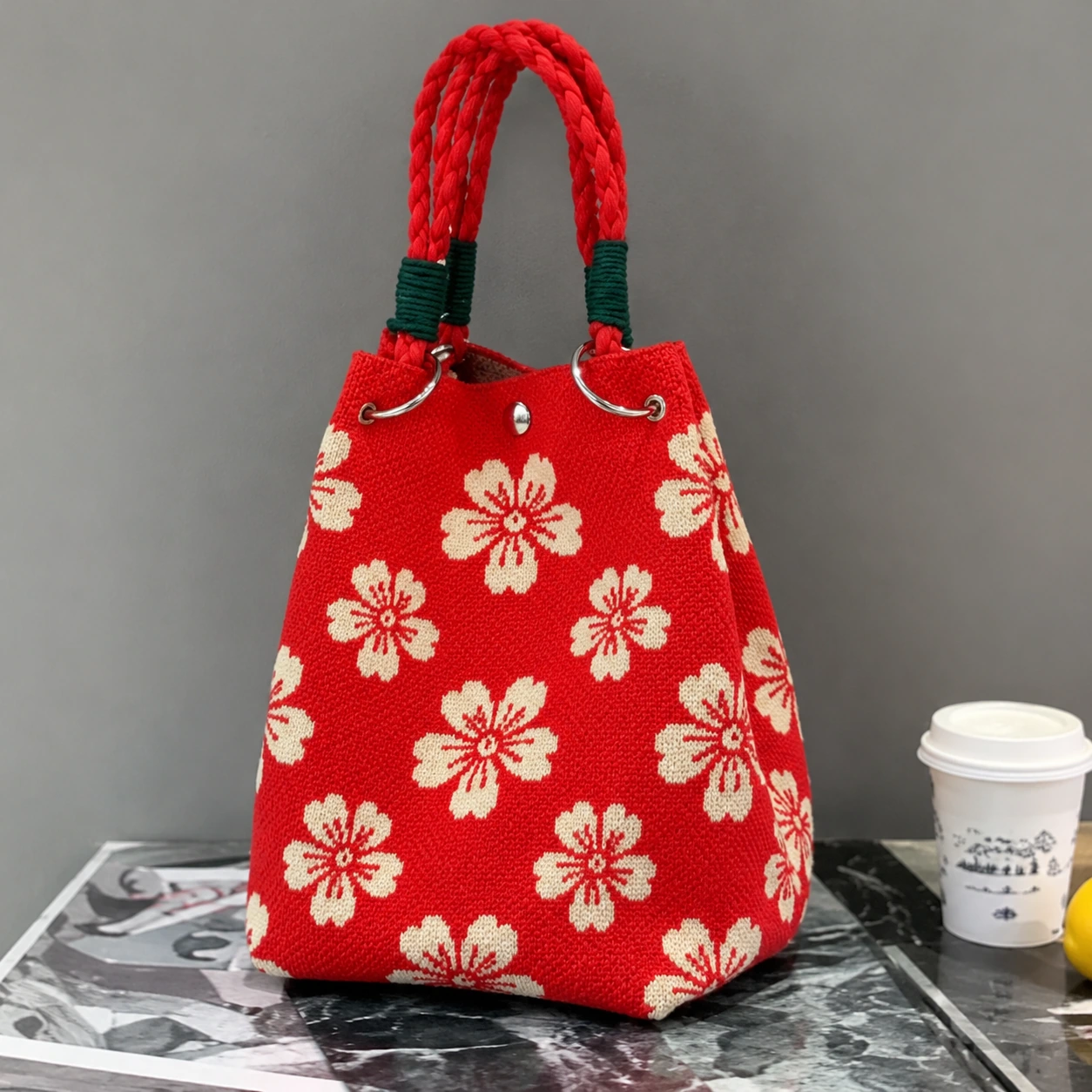Red Daisy Field — AI-enhanced product image