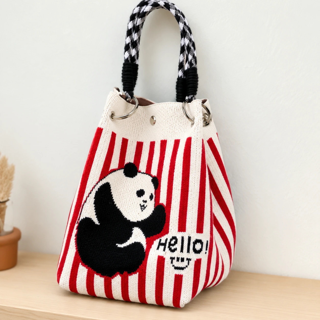 Red Stripe Panda — AI-enhanced product image