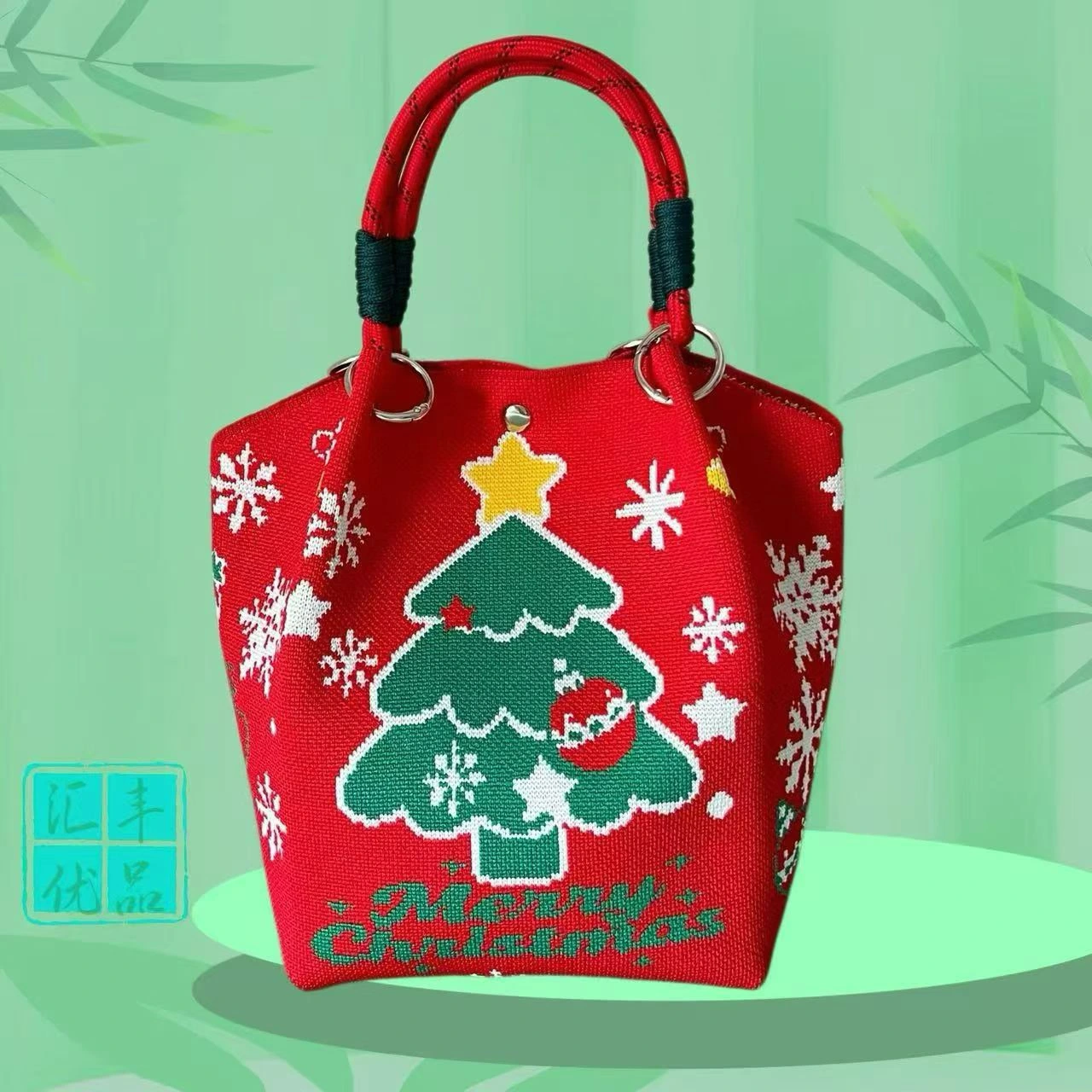 Red Christmas Knit Bag Series — supplied photo: Christmas tree